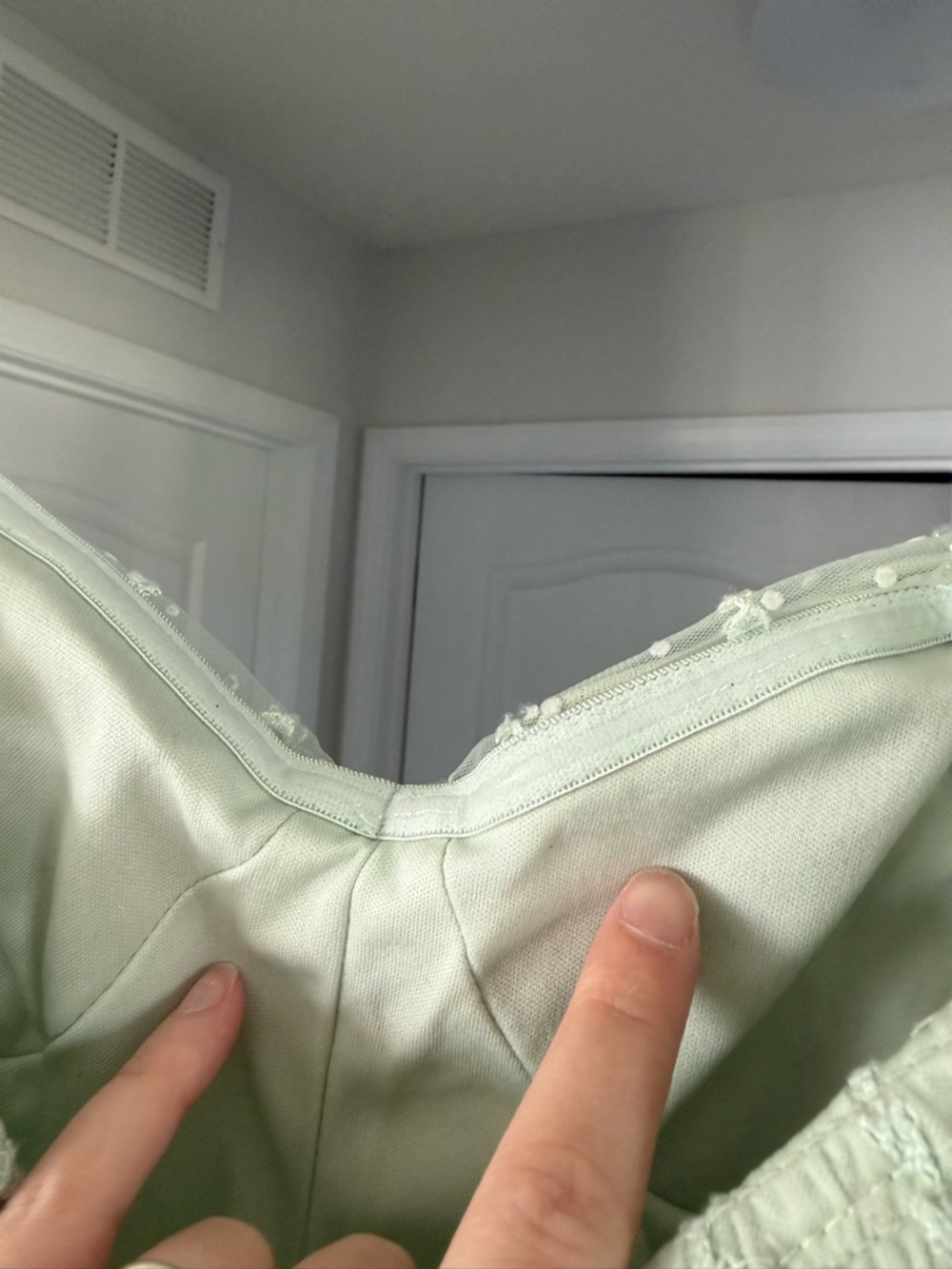 Blu Pepper Mint Green Tie-Shoulder Dotted Mesh Maxi Dress - Picture 10 of 16